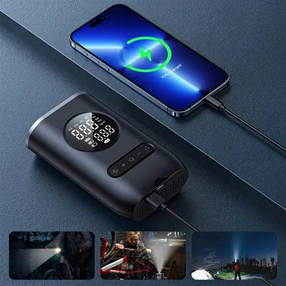 Portable Wireless Charging Digital Display Car Air Pump