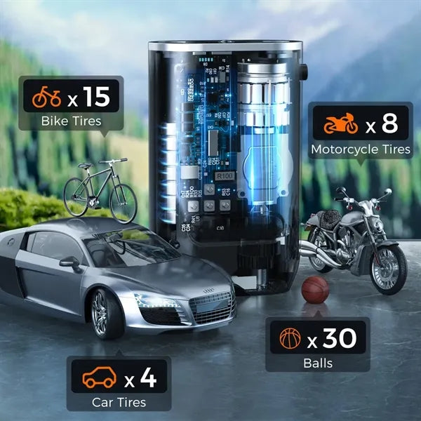 Portable Wireless Charging Digital Display Car Air Pump