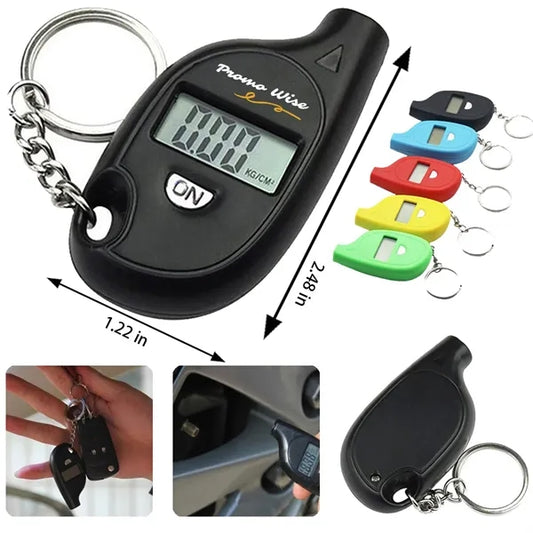 LCD Digital Display Tire Pressure Gauge With Keychain