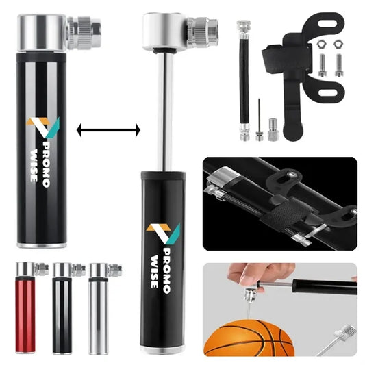 Portable Aluminum Bicycle Pump with Needle Storage Bag