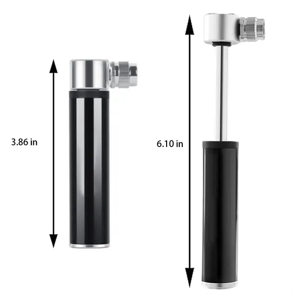 Portable Aluminum Bicycle Pump with Needle Storage Bag