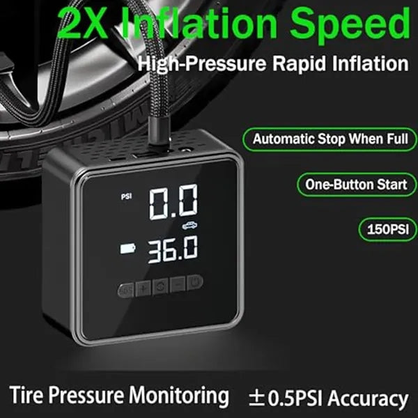 Portable Tire Inflator Powered by Cigarette Lighter
