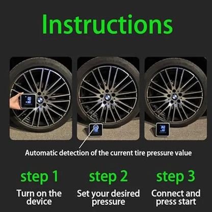Portable Tire Inflator Powered by Cigarette Lighter