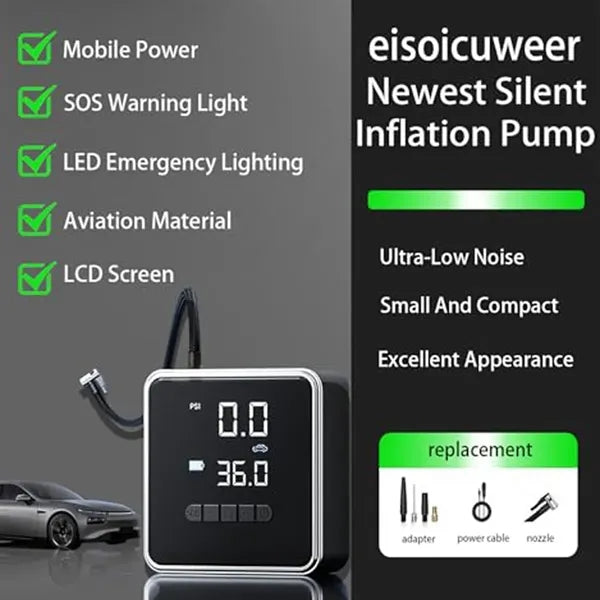 Portable Tire Inflator Powered by Cigarette Lighter