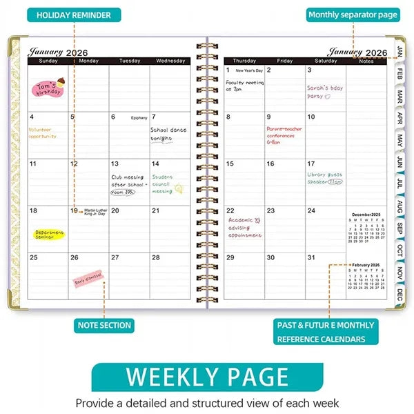 Planner 2026 Weekly Monthly