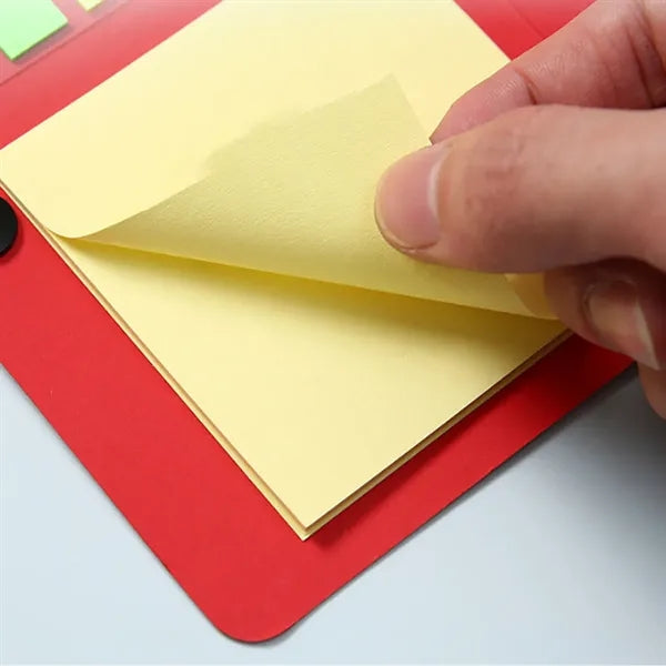 Transparent Button-Type Kraft Paper Notepad With Pen
