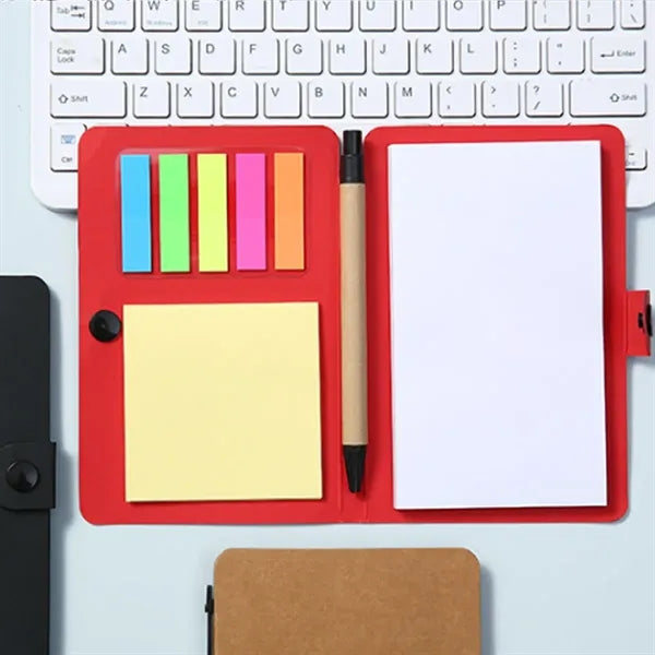 Transparent Button-Type Kraft Paper Notepad With Pen