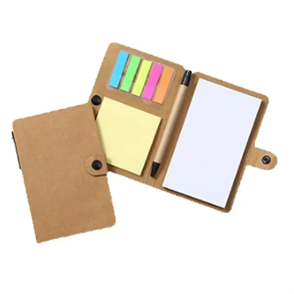 Transparent Button-Type Kraft Paper Notepad With Pen