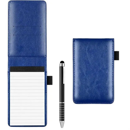 A7 Small Leather Multi-Function Notepad with Metal Pen