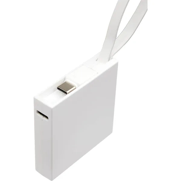 Recycled ABS 2000 mAh Power Bank with Type-C Cable
