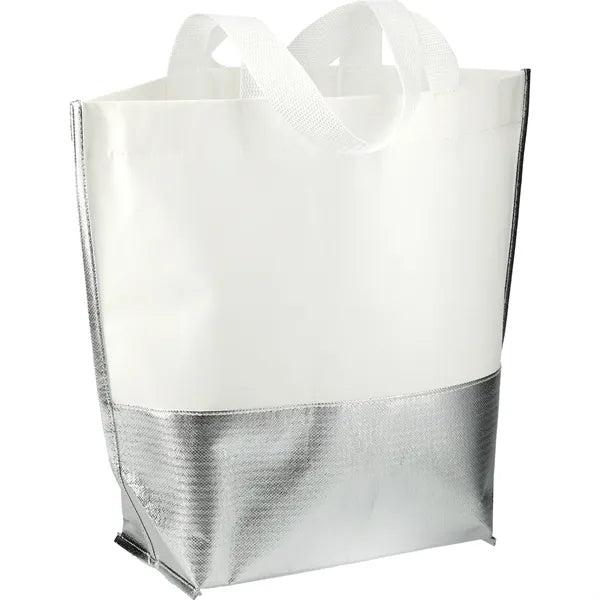 Large Laminated Metallic Bottom Tote