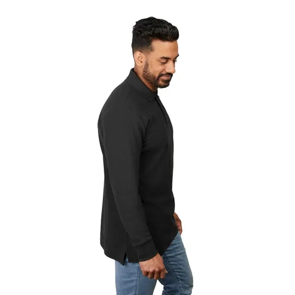 PALO Long Sleeve 100% Cotton Pique Polo - Men's