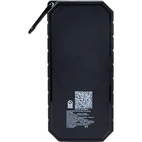 UL Listed 10000 IPX5 Solar 15W Wireless Power Ban