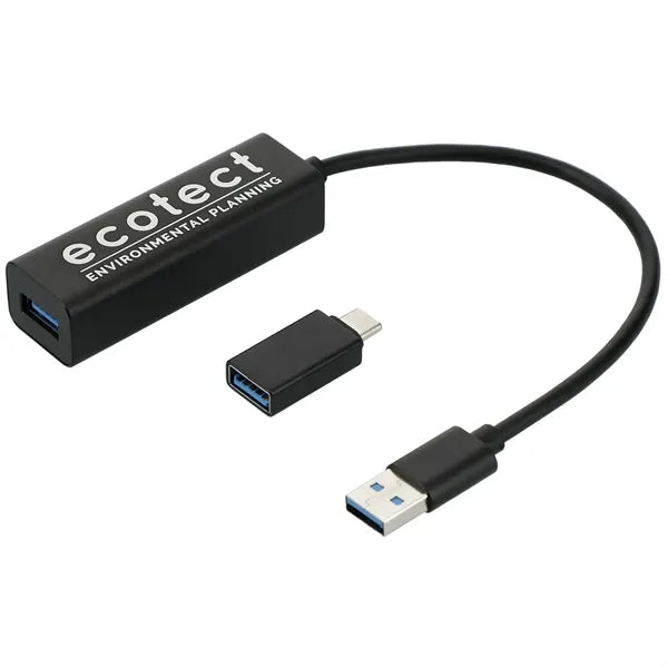 Aluminum 4-Port USB 3.0 Hub with Type C Adapter