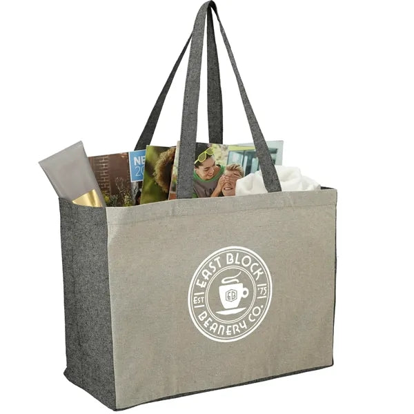 Recycled Cotton Contrast Side Shopper Tote