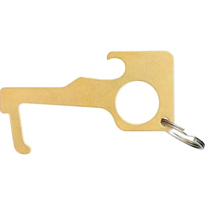 No Contact Keychain Bottle Opener - Brass