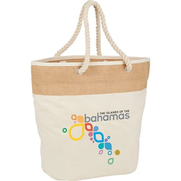 Jute Accent 12oz Cotton Canvas Rope Tote