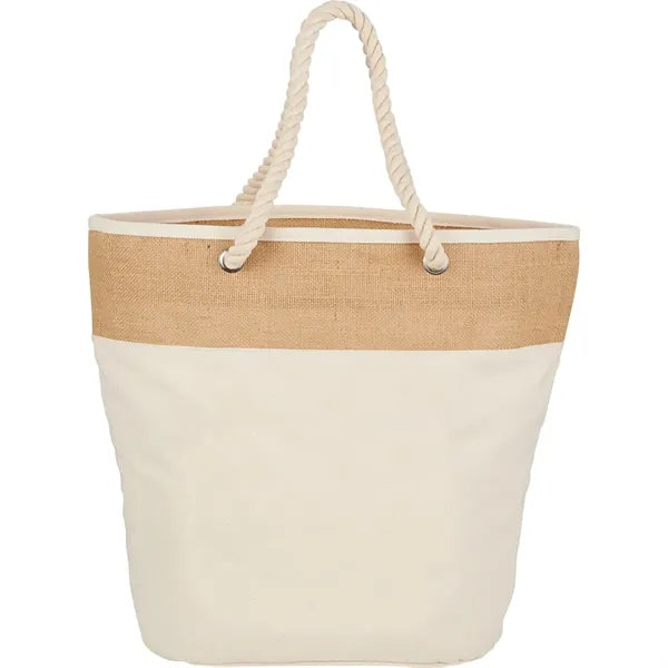 Jute Accent 12oz Cotton Canvas Rope Tote