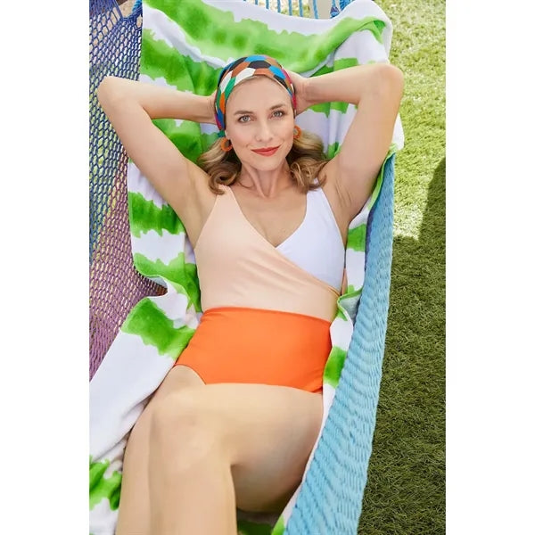 Good Vibes Cabana Stripe Beach Towel