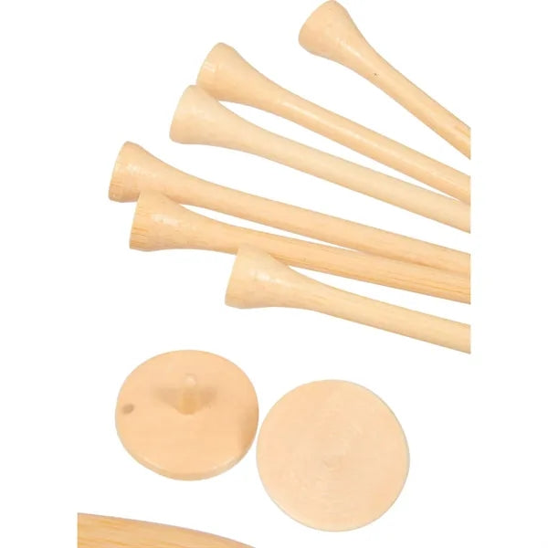Bamboo Golf Tee Set with Recycled Pouch