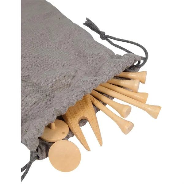 Bamboo Golf Tee Set with Recycled Pouch