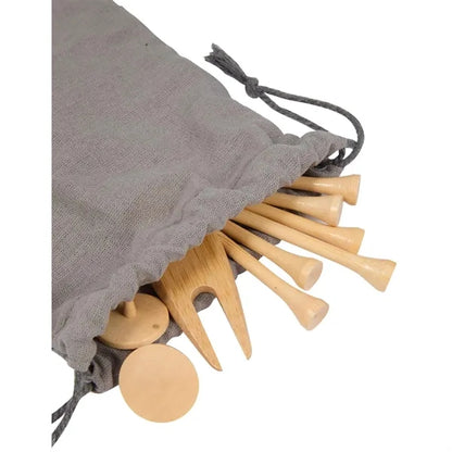 Bamboo Golf Tee Set with Recycled Pouch
