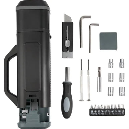 Tool Set with Rechargeable LED Flashlight