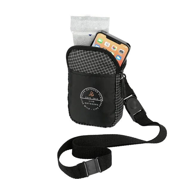 Grid Lanyard Phone Pouch