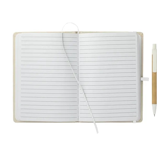 5" x 7" Organic Cotton Bound Notebook w/Pen