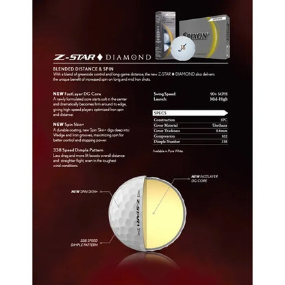 Srixon Z-STAR DIAMOND Golf Balls - 12 Pack