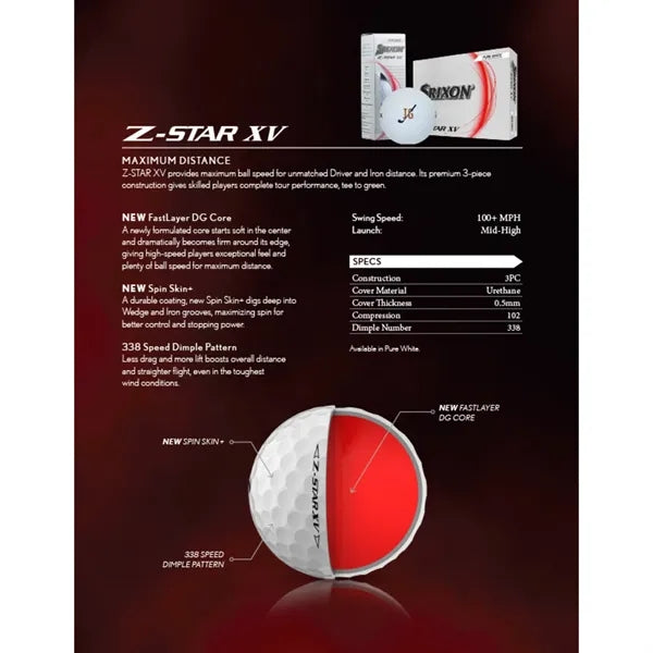 Srixon Z-STAR XV Golf Balls - 12 Pack