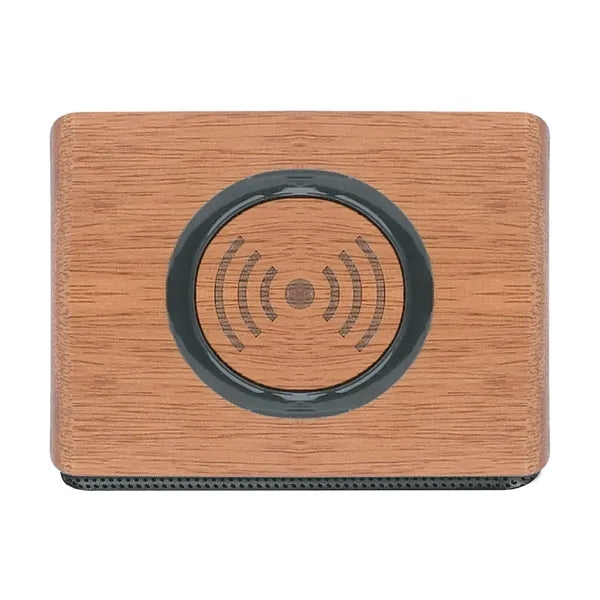 Wood Bluetooth Speaker with Wireless Charging Pad