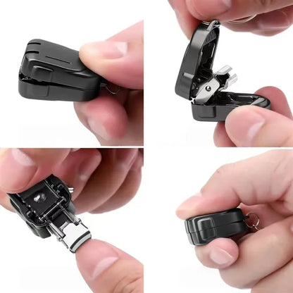 Portable Folding Nail Clipper Keychain Travel Grooming Tool