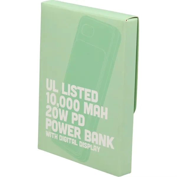 UL Listed 10000 mAh 20W Digital Display PowerBank