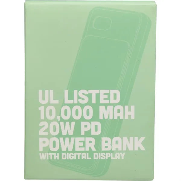 UL Listed 10000 mAh 20W Digital Display PowerBank