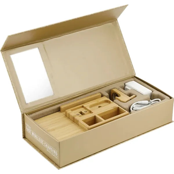 Bamboo Fast Wirelsss Charging Dock Station