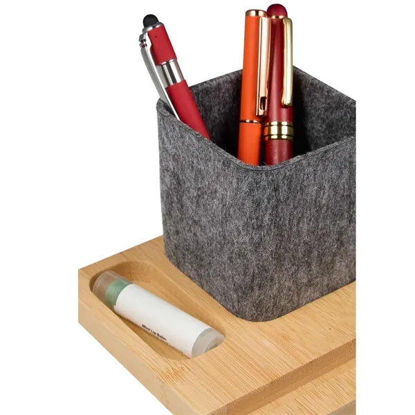 Recycled Felt & Bamboo Pen Holder