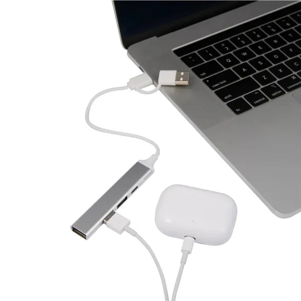 Aluminum 4-Port USB-A and C Hub