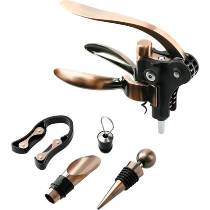 Graze Wood and Metal Wine Set