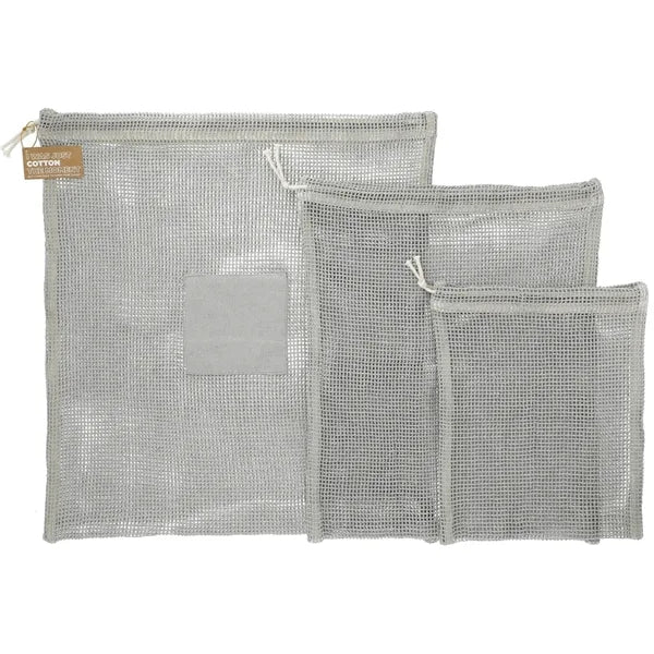 Recycled Cotton Mesh Cinch Pouch Set