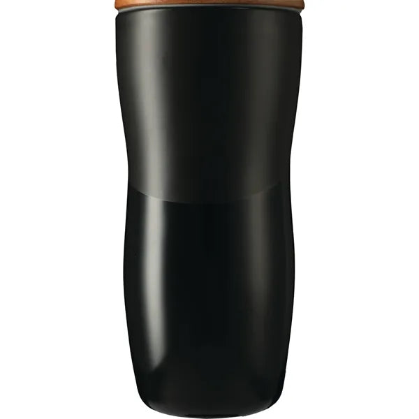 Reno Double Wall Ceramic Tumbler w/Wood Lid 10oz