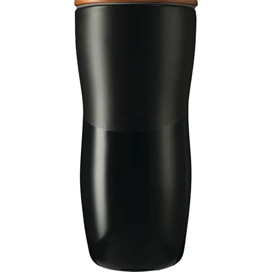 Reno Double Wall Ceramic Tumbler w/Wood Lid 10oz