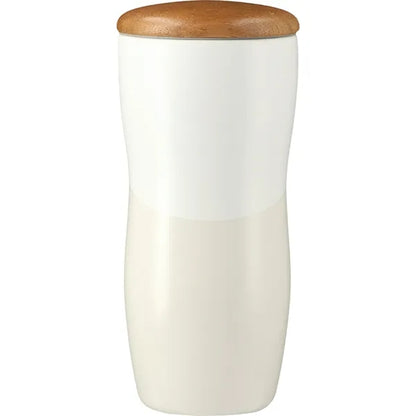 Reno Double Wall Ceramic Tumbler w/Wood Lid 10oz