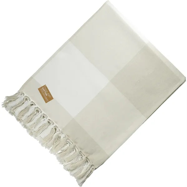 Field & Co. 100% Organic Cotton Check Throw Blanke