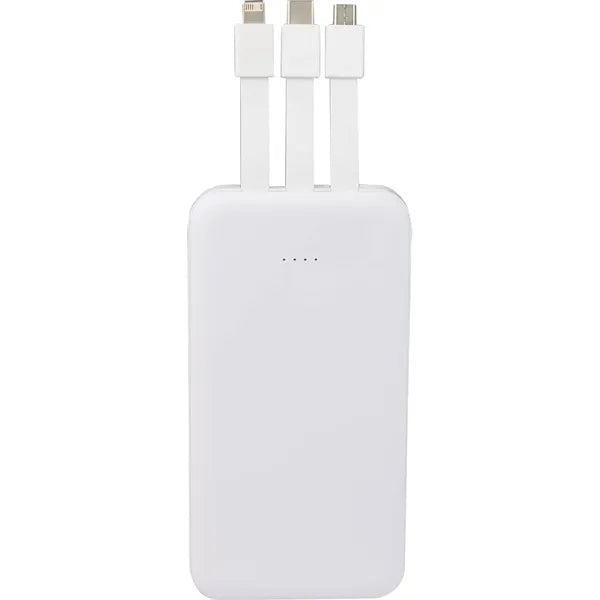 UL Listed 5,000 mAh Power Bank with Multi-Cables
