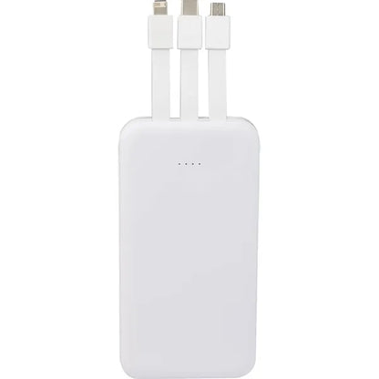 UL Listed 5,000 mAh Power Bank with Multi-Cables