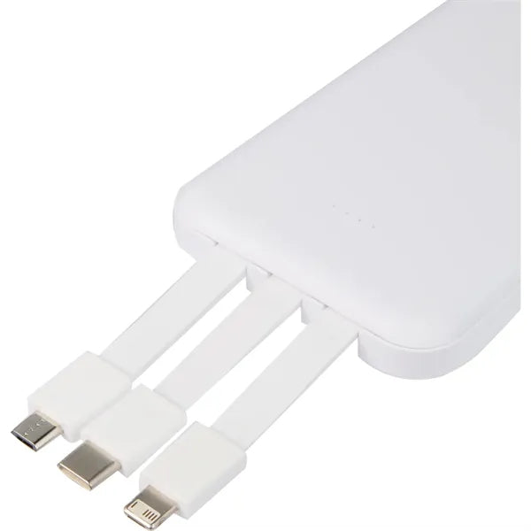 UL Listed 5,000 mAh Power Bank with Multi-Cables