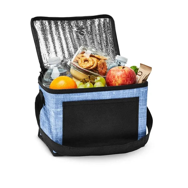 Denim Pattern Non-Woven 6-Pack Lunch Cooler Bag