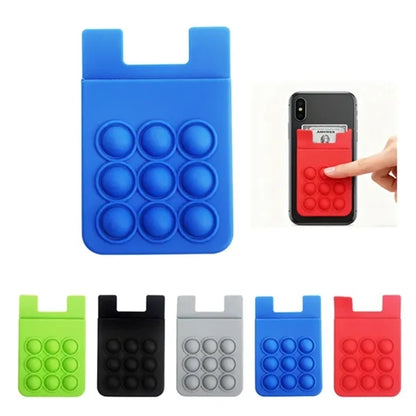 Push Pop Silicone Phone Wallet Card Holder