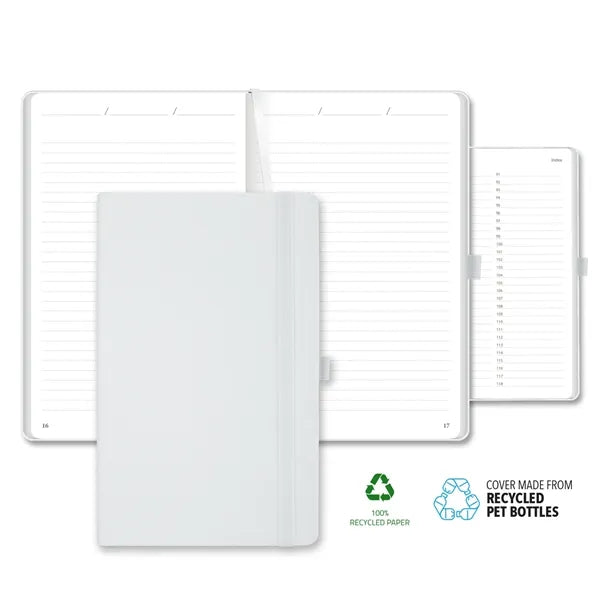 Oceano ECO rPET Medio Lined Recycled White Page Journal